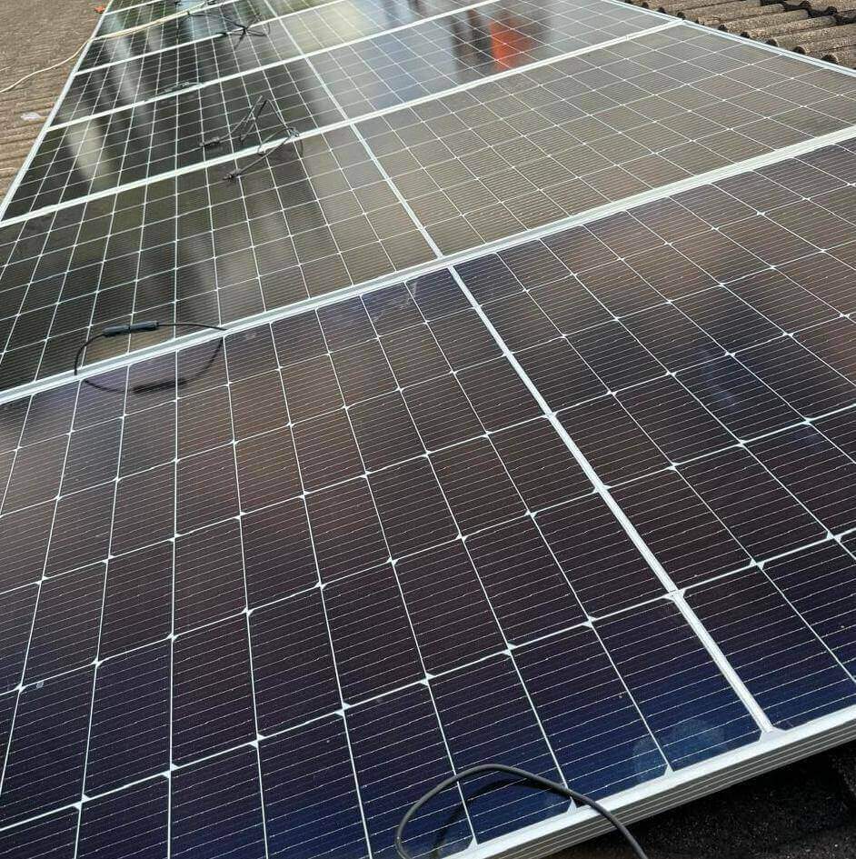 Solar panels with wiring